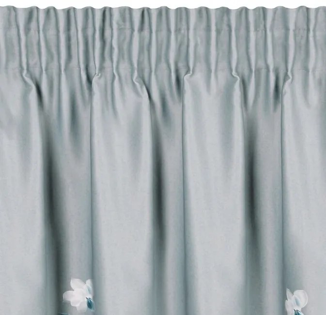 Сива затъмняваща завеса с принт на цветя Ширина: 140 см | Дължина: 270 см