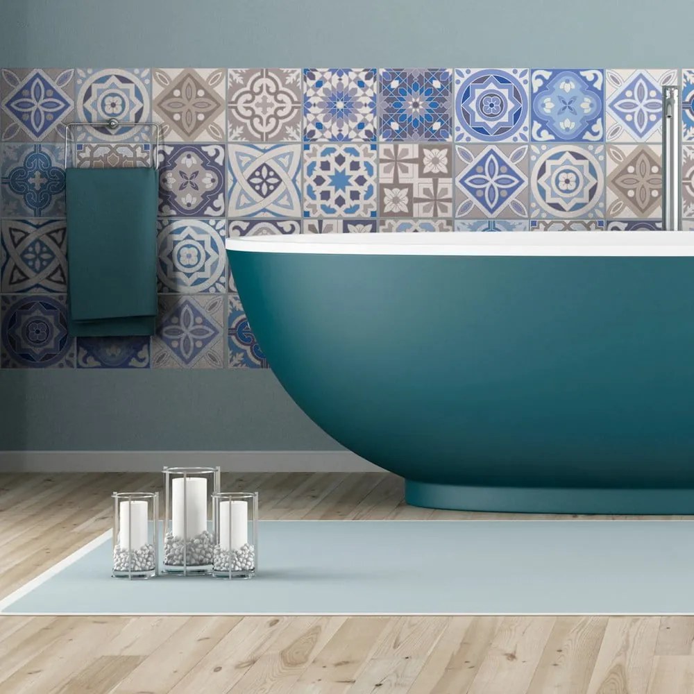 Комплект от 24 декоративни стикера за стена , 10 x 10 cm Honduras - Ambiance