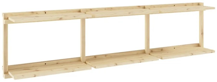 Стенна библиотека от масивен бор в естествен цвят 192x47,5 cm Groove – Karup Design