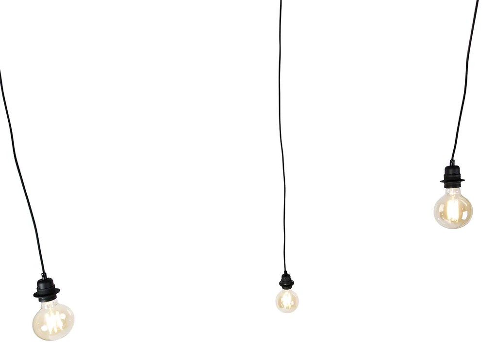 Интелигентна висяща лампа черна 3-светлина с WiFi G95 - Cava