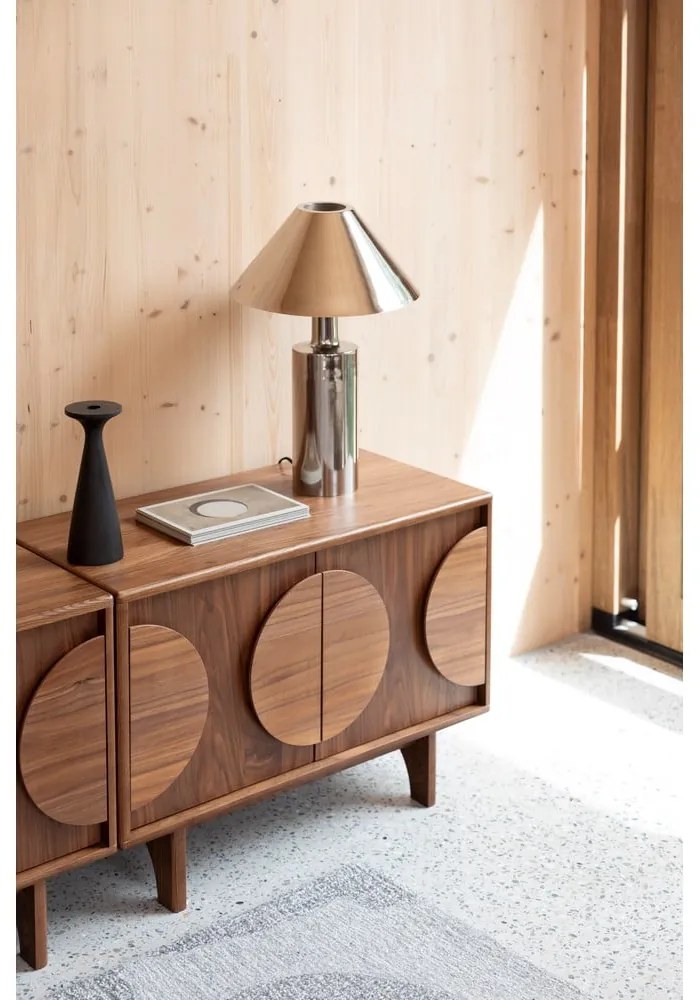 Кафяв нисък скрин от декор от орех 82x58 cm Groove – Zuiver