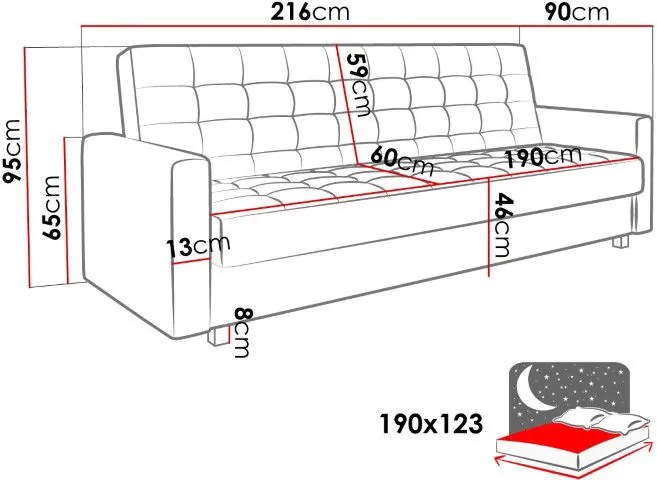 Разтегателен диван Hugo-Moustardi