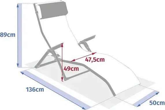 Сгъваем шезлонг Hesperide Decima, Алуминий - Синьо-зелен/Графит