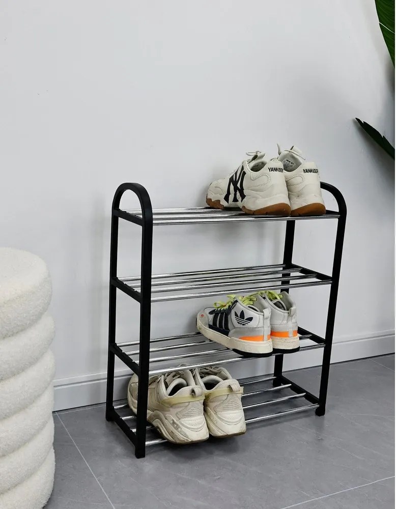 Черен пластмасов стелаж за обувки 50,5x57x19 cm Hallfrid – Yes Everyday