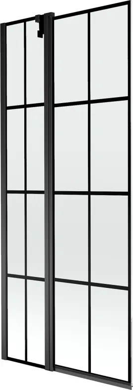 Mexen Flip Двоен душ параван 80 x 150 см, черна решетка, черен - 894-080-101-70-77