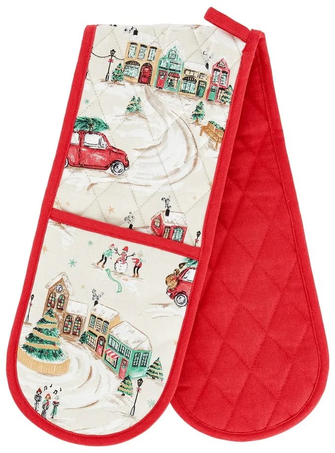 Памучена двойна кухненска ръкавица Christmas Town – Catherine Lansfield