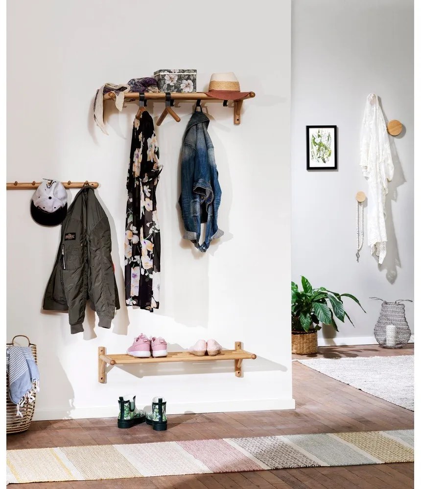 Стенна закачалка от дъбово дърво в естествен цвят Milford - Rowico