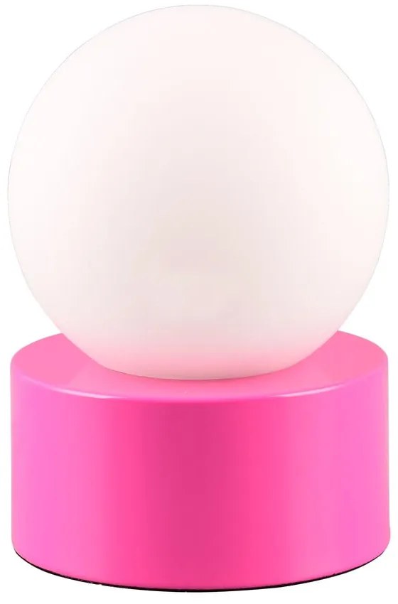 Розова настолна лампа със стъклен абажур (височина 17 cm) Countess - Trio