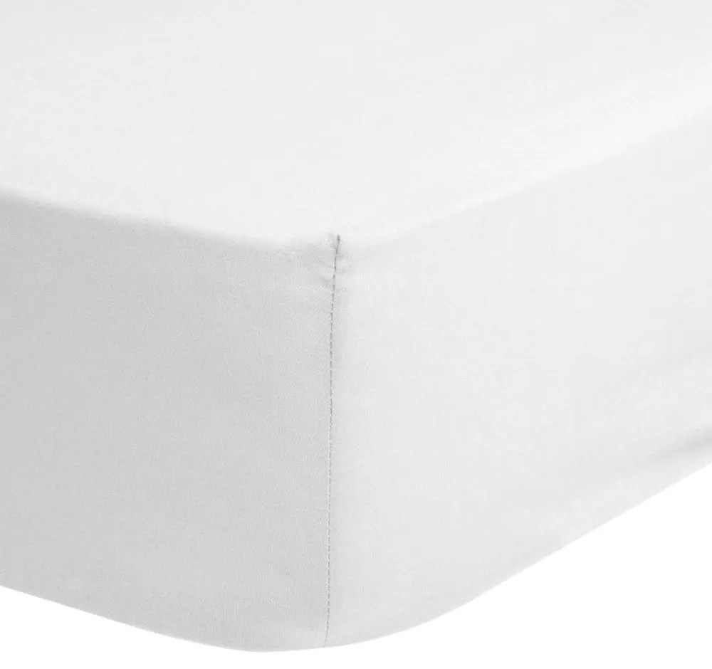 Бял памучен чаршаф с ластик, 160 x 200 cm - Good Morning