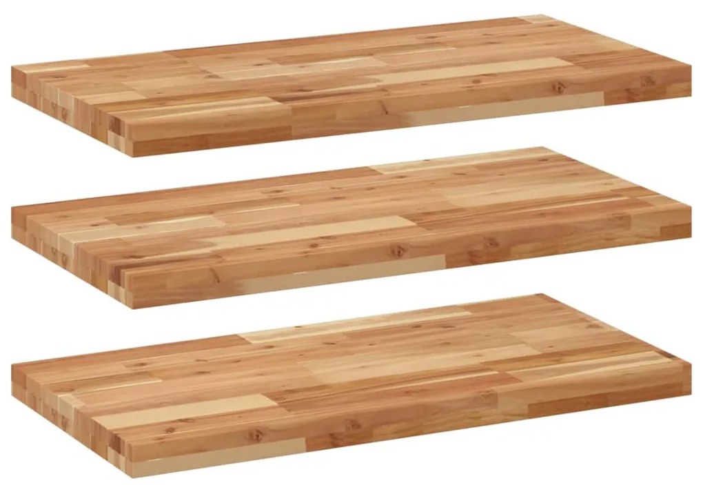 3279641 vidaXL Плаващ рафт, 3 бр, 100x40x4 см, маслен финиш, акация масив