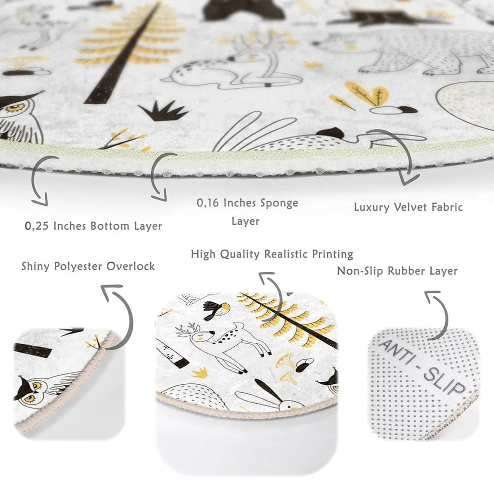 Жълто-бял детски килим ø 80 cm Comfort - Mila Home