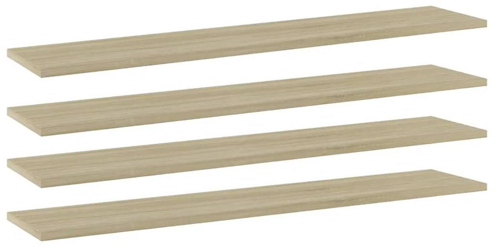 805384 vidaXL Рафтове за етажерка, 4 бр, дъб сонома, 100x20x1,5 см, ПДЧ