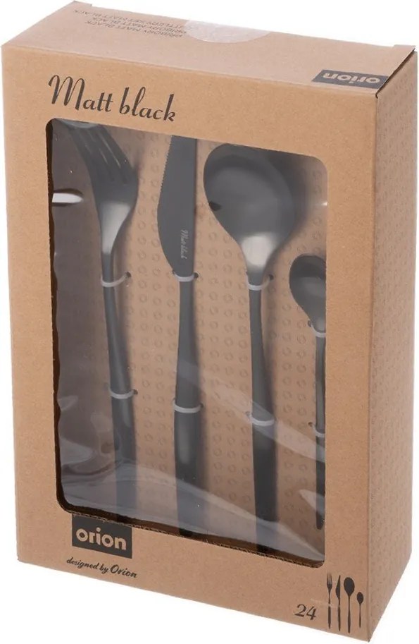 Черен прибори за хранене от неръждаема стомана 24 бр. – Orion
