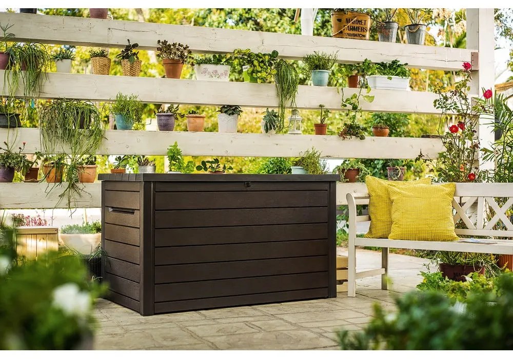 Кафява пластмасова градинска кутия за съхранение Ontario – Keter