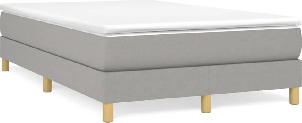 3120598 vidaXL Рамка за легло с пружини, светлосива, 120x200 см, плат