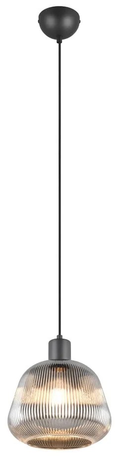 Черно висящо осветително тяло със стъклен абажур ø 22 cm Tarifa – Trio