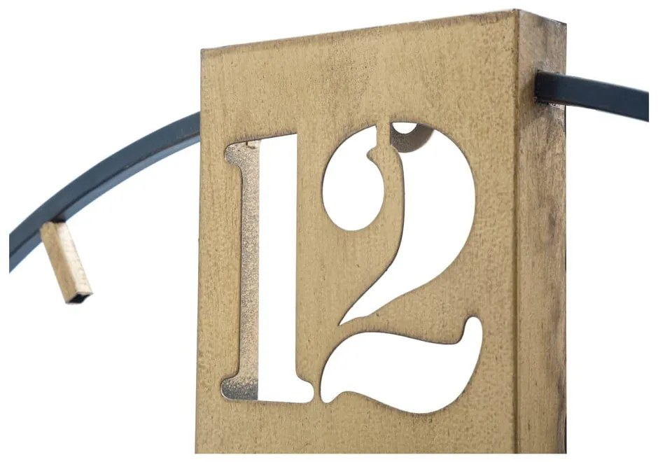 Черен стенен часовник със златни детайли Goldy, ø 60 cm - Mauro Ferretti