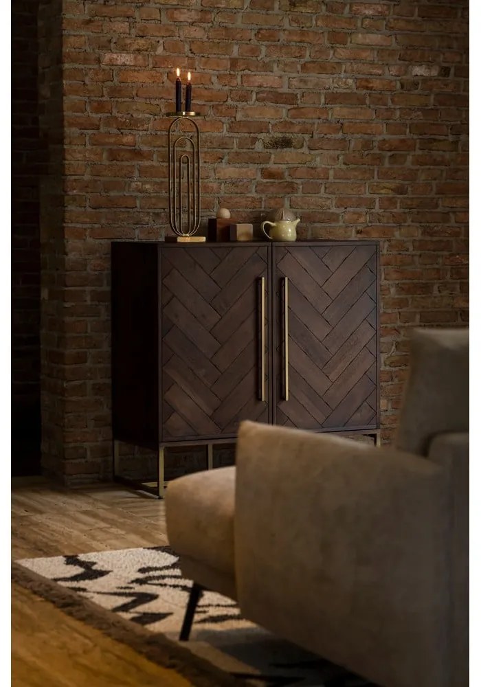 Шкаф за вино от екзотично дърво за 24 бутилки, 100x100 cm Class - Dutchbone