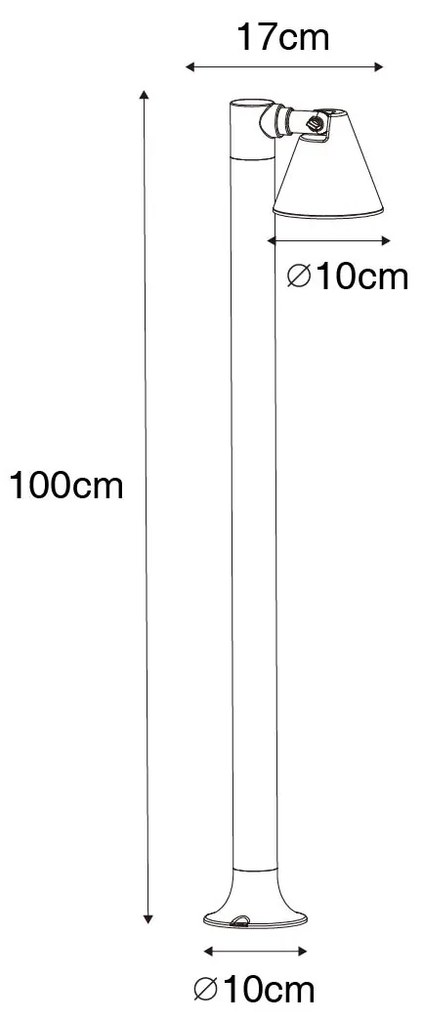 Модерен външен стълб ръждяво кафяв 100 см IP44 Регулируем - Ciara
