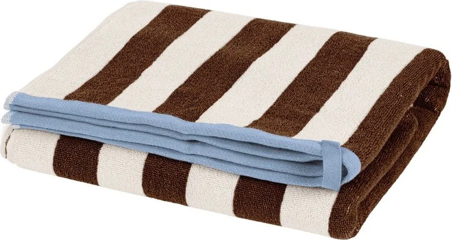 Кафява/кремава памучна хавлиена кърпа от тери 70x140 cm Gobo – noo.ma