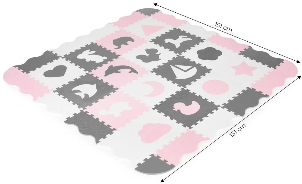 Постелка от пяна за деца 151 x 151 см - пъзел