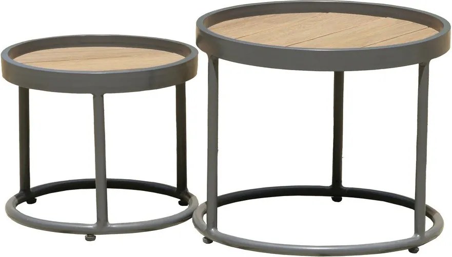 Кръгли градински маси за съхранение в комплект от 2 бр. ø 50 cm Silea – Garden Pleasure