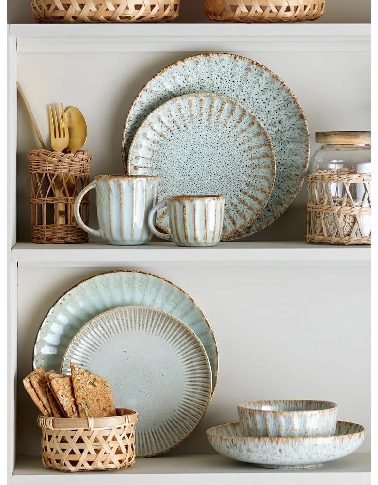 Глинен комплект за хранене 12 бр. Fleur – Bloomingville