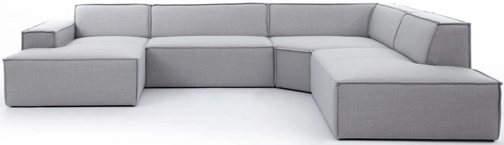 Ъглов диван Fubu M–Сив–Десен