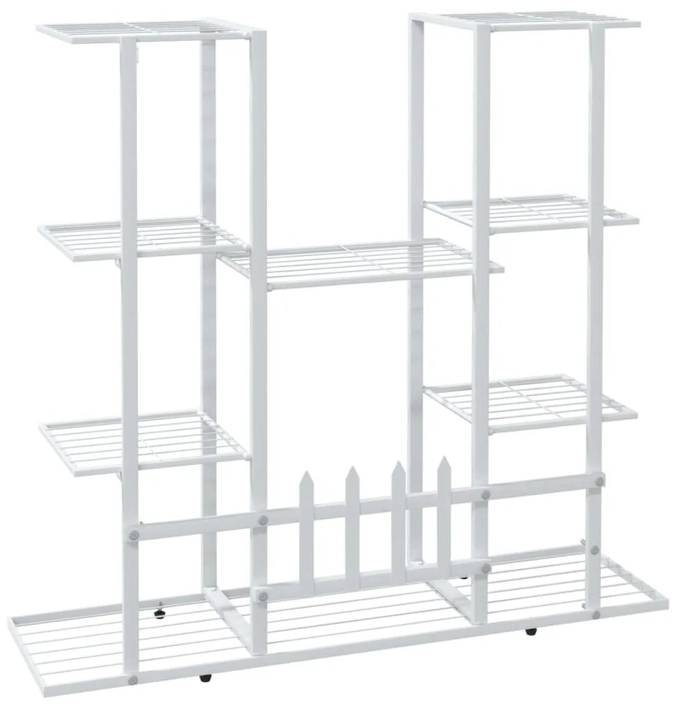 Стойка за цветя, 94,5x25x89 см, бяла, желязо