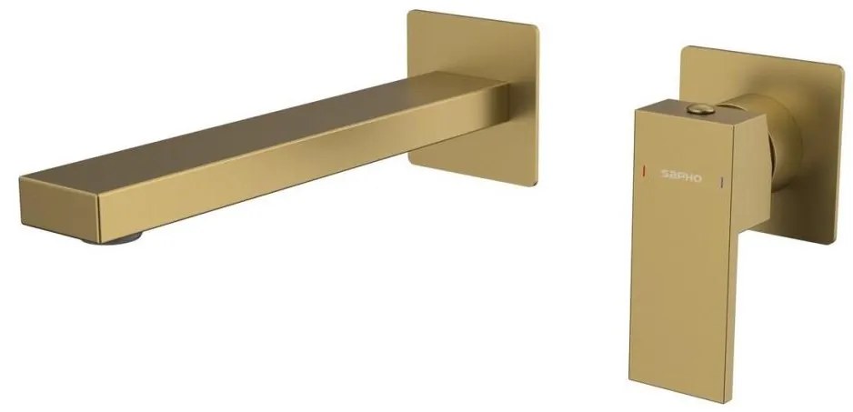 Sapho - Смесител за умивалник за вграждане CUBEMIX, матово злато