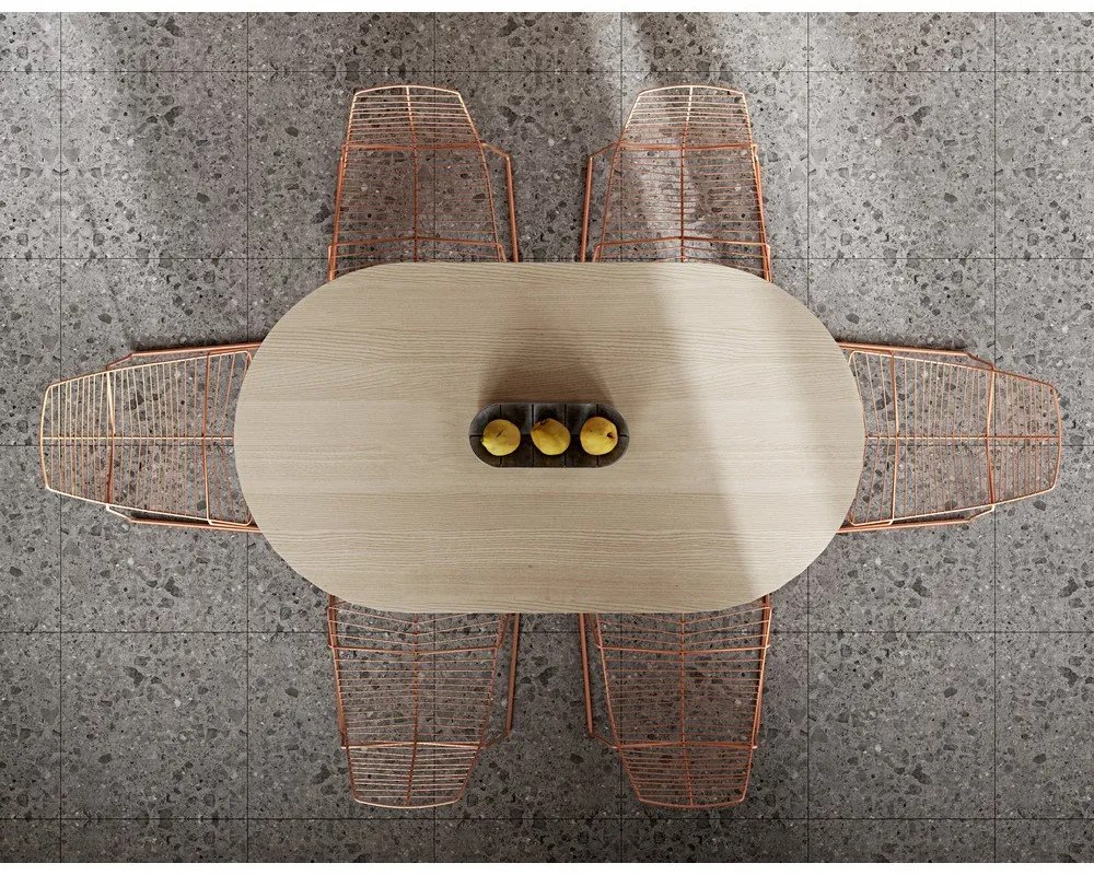 Трапезна маса с дъбов плот в естествен цвят 100x180 cm Lago – TemaHome