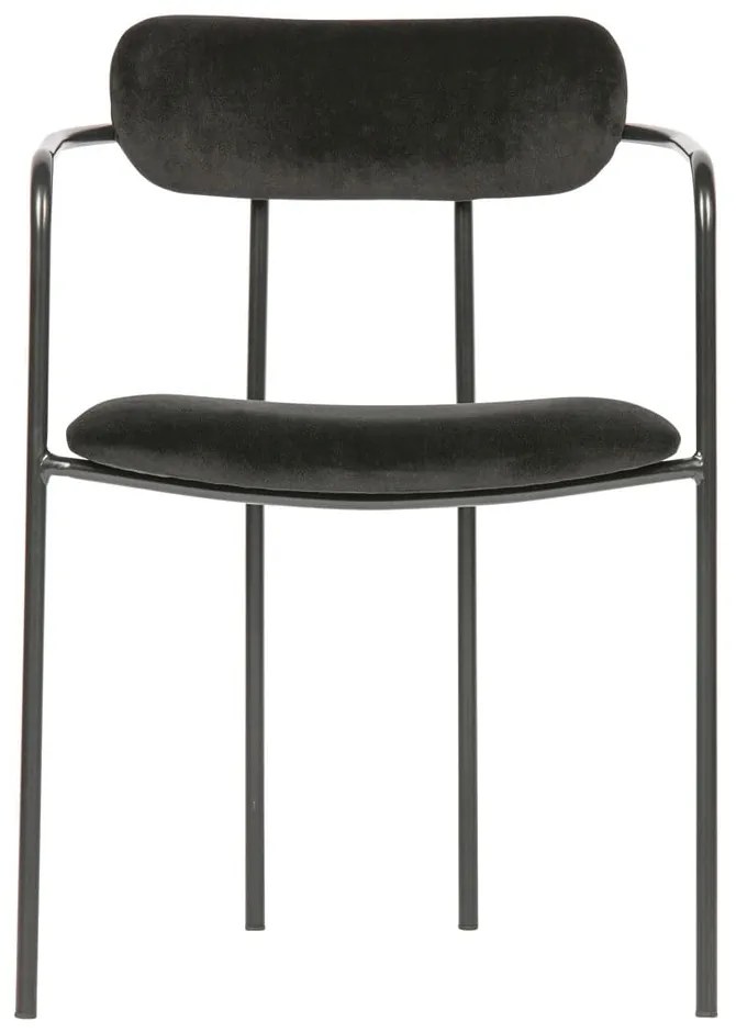 Черен кадифен стол за хранене Ivy - WOOOD