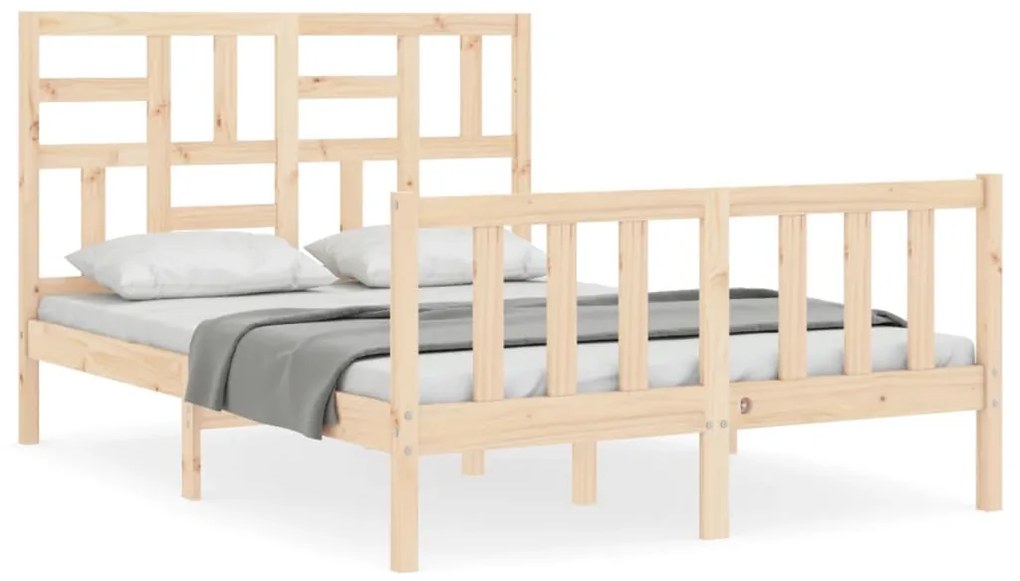 3193046 vidaXL Рамка за легло с табла Small Double масивна дървесина
