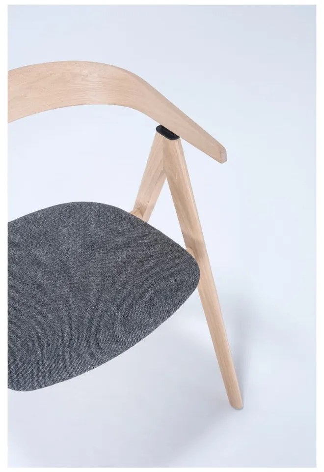 Пейка от дъбова дървесина със сива седалка Ava - Gazzda