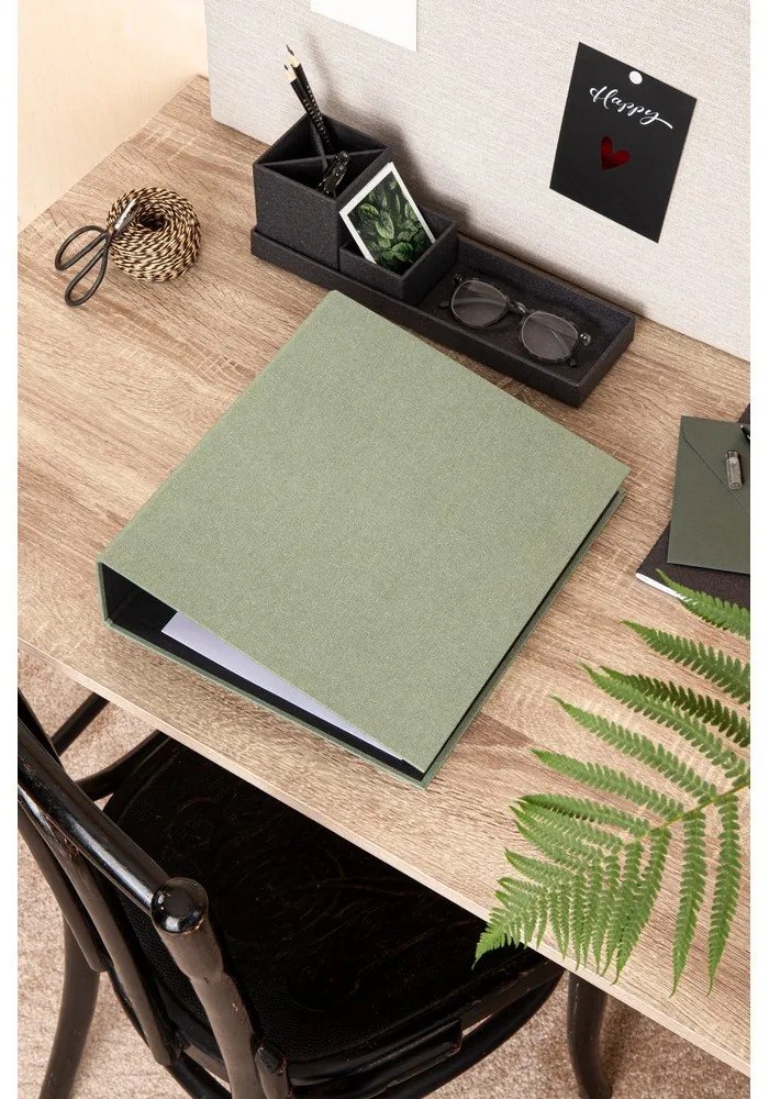 Зелен картонен органайзер за докумнети Archie Canvas Paper Laminate – Bigso
