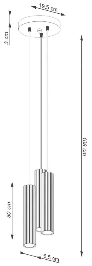 Висящо осветително тяло в златист цвят ø 19,5 cm Gleam – Sollux