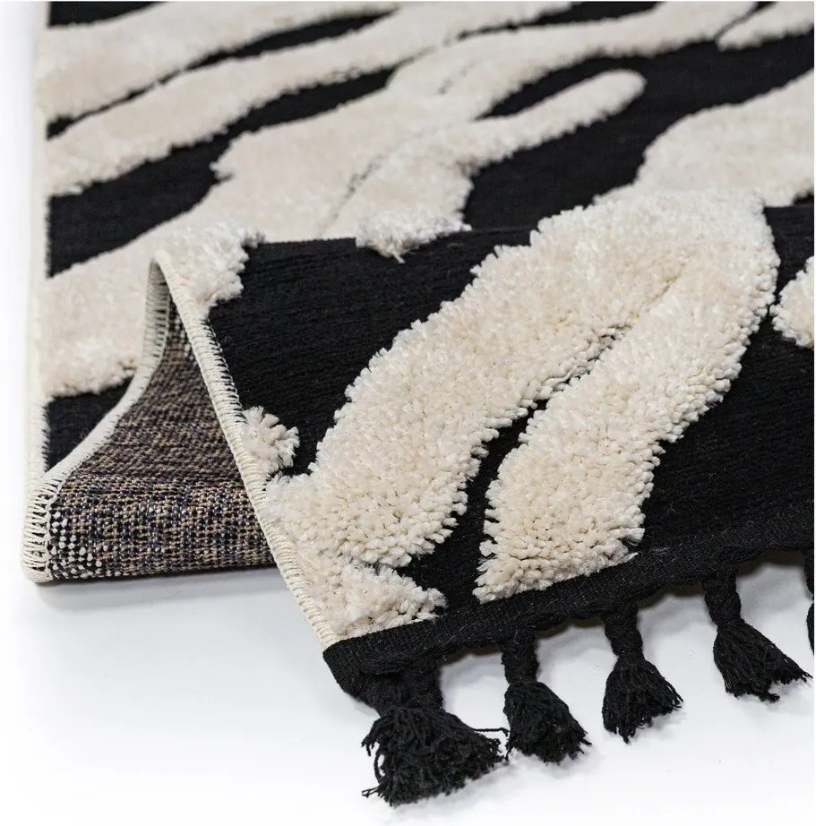 Черно-бял пътека 80x300 cm Esra Zebra – Flair Rugs