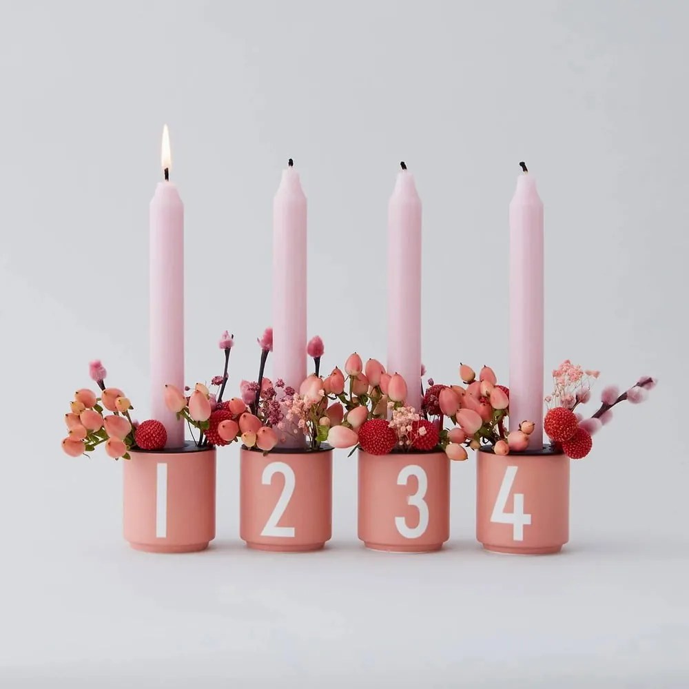 Порцеланови свещници в комплект от 4 бр. Mini - Design Letters