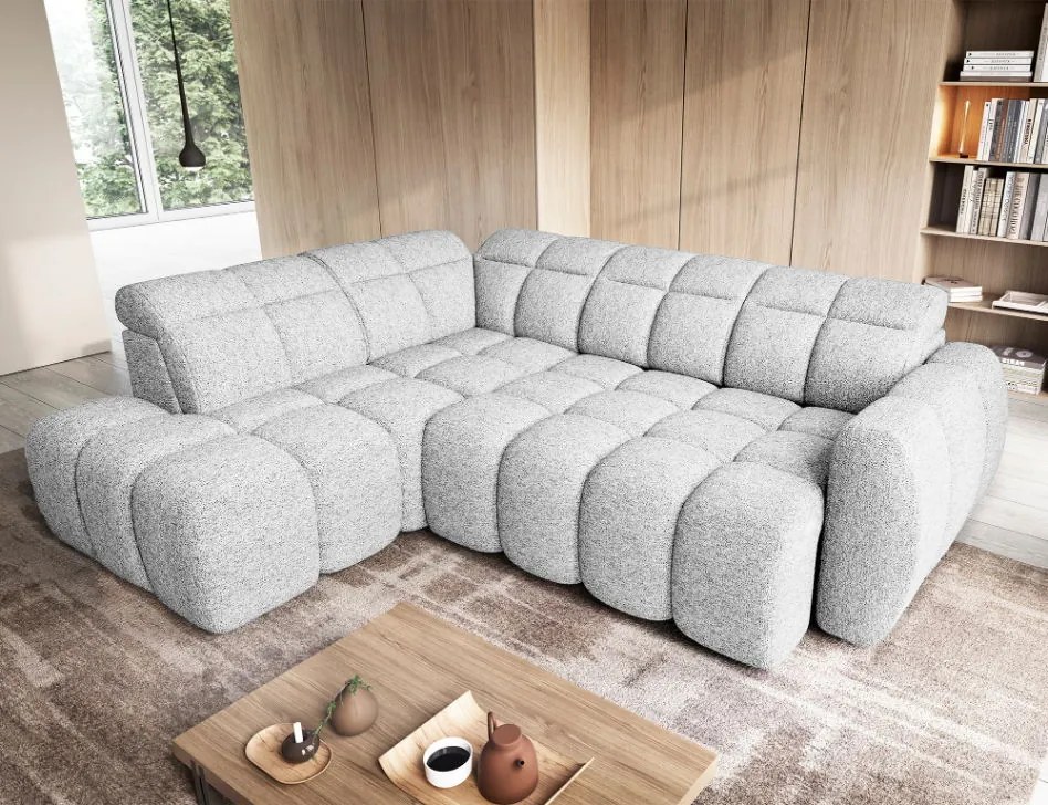 Ъглов диван Chicago-Бял-Ляв