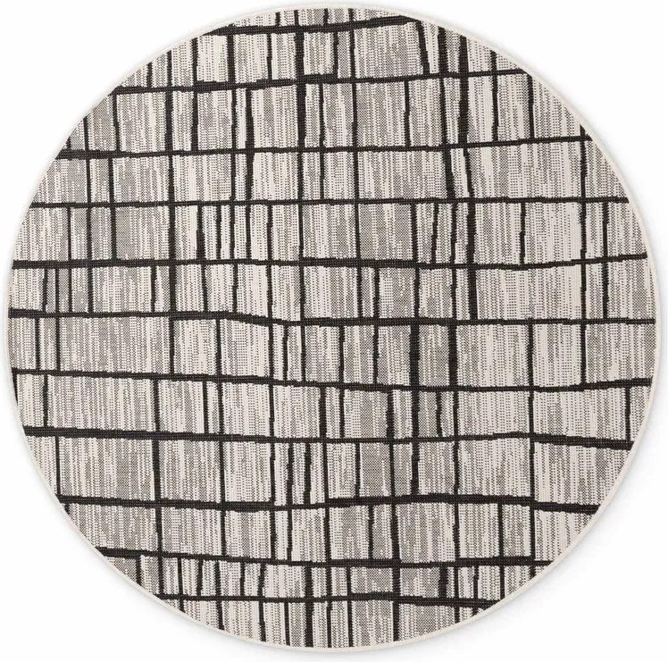 Черен/кремав кръгъл килим за открито и закрито ø 200 cm Haringey Crouch – Ted Baker
