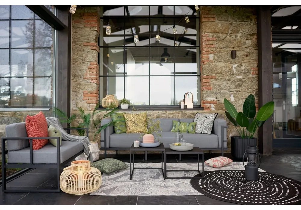 Графитно сив градински диван с три места Bellisima - Bonami Selection