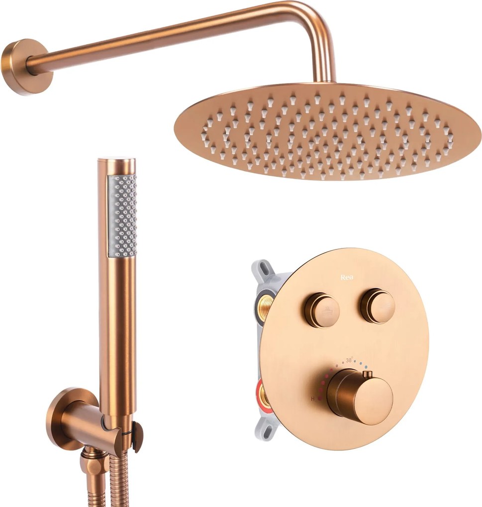 ДУШ СИСТЕМА за вграден монтаж Rea LUNGO COPPER BRUSH BOX