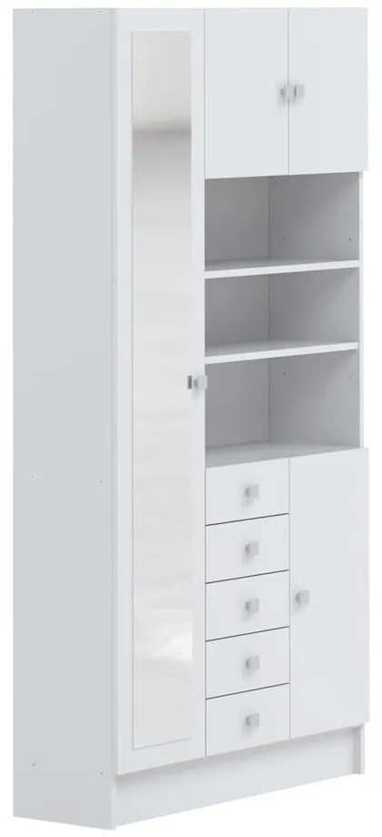 Бял шкаф за баня 90x182 cm Combi - TemaHome