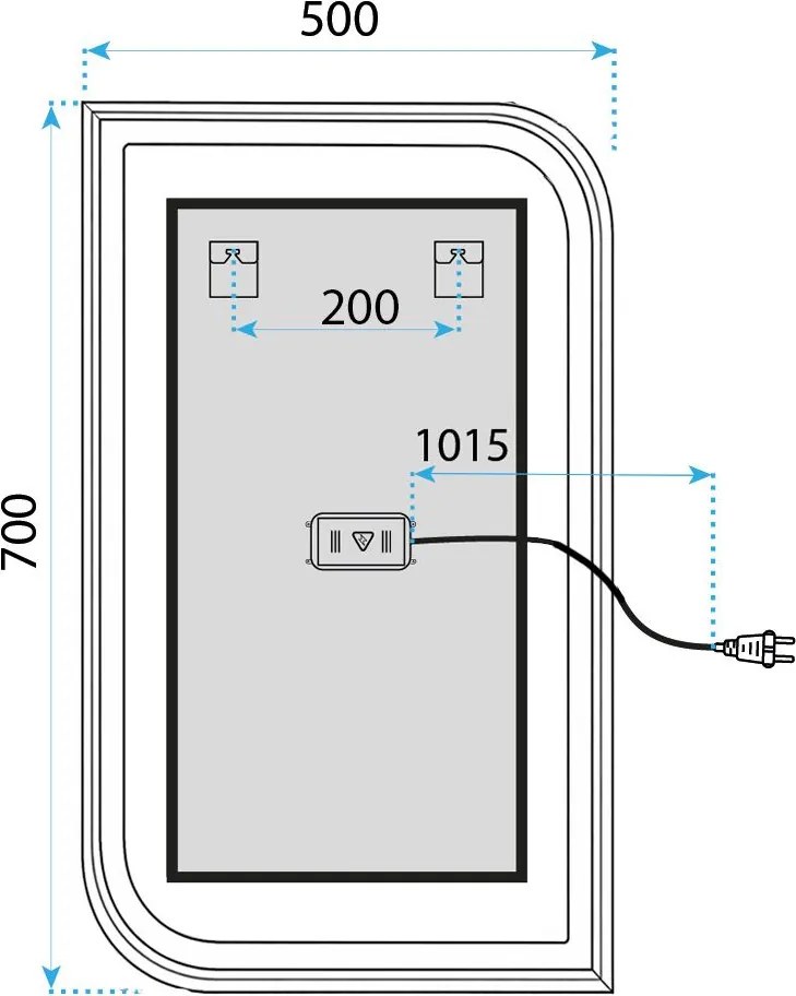 Огледало LED ZONE 70X50 BRUSH GOLD