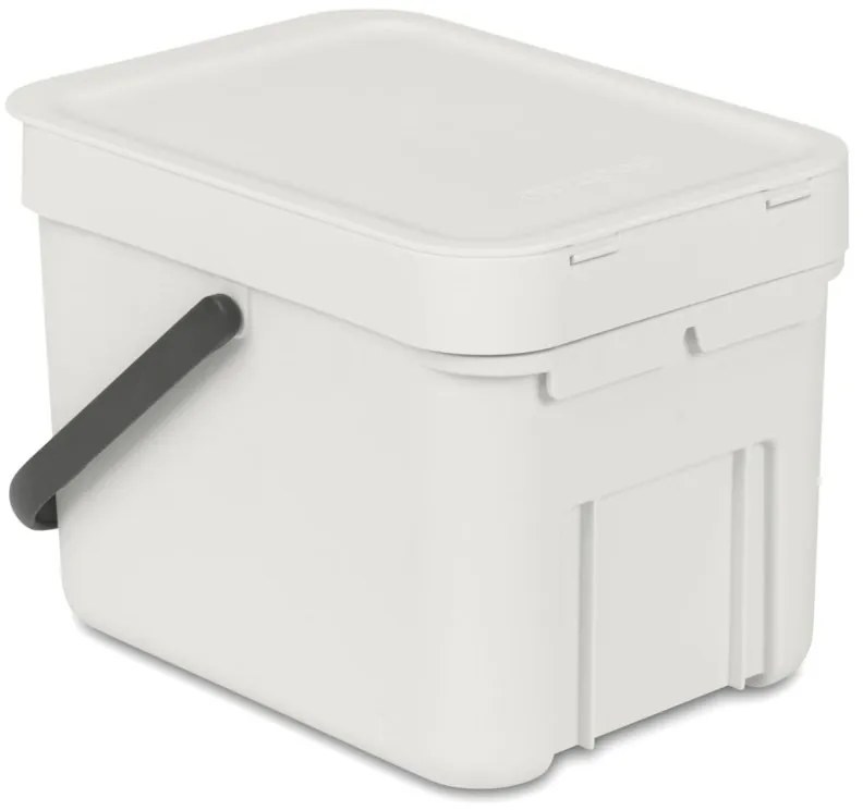 Кош за разделно събиране на боклук Brabantia Sort&Go 1005514, 6 л, Дръжка, Възможност за стенен монтаж, Светлосив
