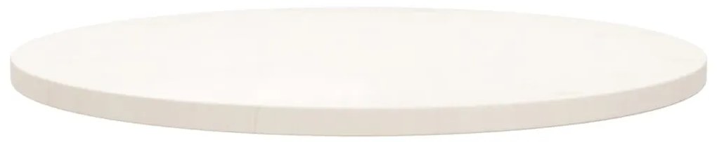 813655 vidaXL Плот за маса, бял, Ø70x2,5 см, бор масив