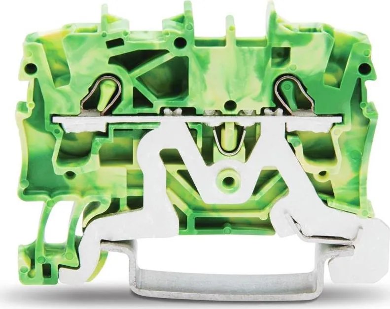 Wago Редова клема ЖЪЛТО/ЗЕЛЕНА 2.5мм2 БЕЗВИНТОВА със заземителна връзка към основата съсерия TOPJOB® S  - 2002-1207