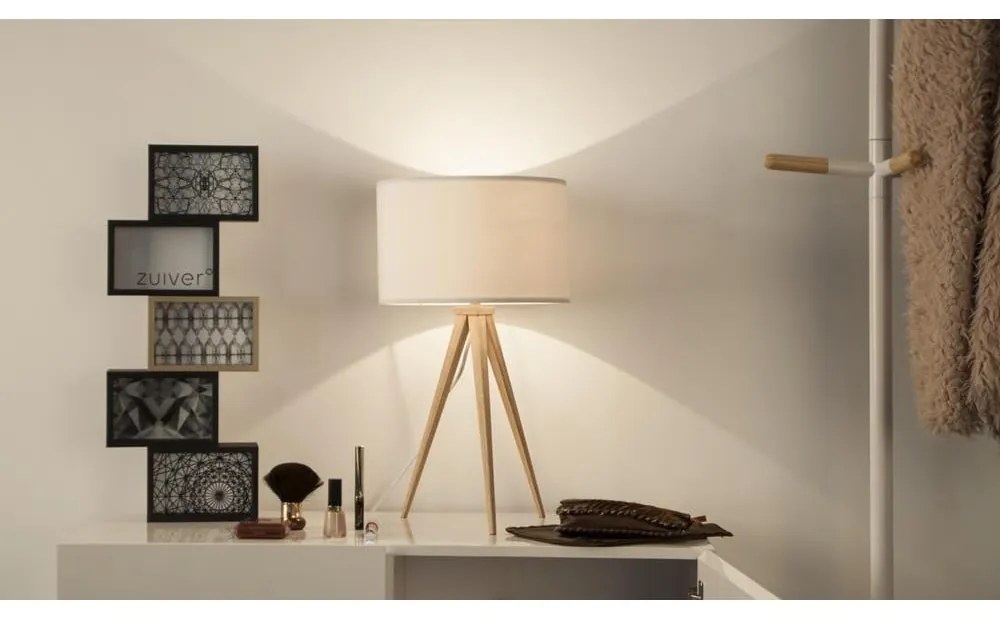 Бяла настолна лампа Дърво, ø 28 cm Tripod - Zuiver