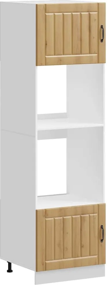 3315050 vidaXL Шкафове за фурна, 2 бр., "Lucca", дъб Artisan, инженерна дървесина