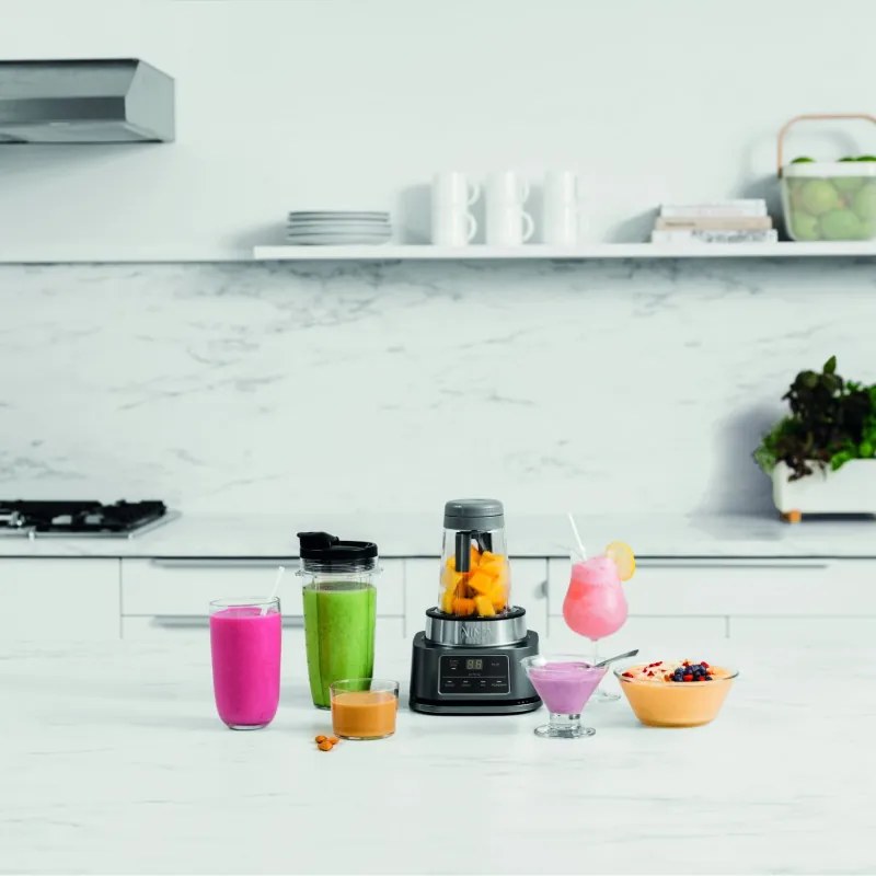 Блендер 2в1 Ninja CB100EU, 1100W, 700/400мл, Smart Torque, Auto-iQ, Трошене на лед, Инокс